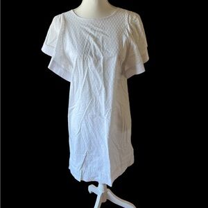 J.‎ Crew White Textured Short Sleeve Shift Dress